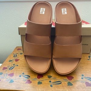 Fitflop double strap leather slide- New